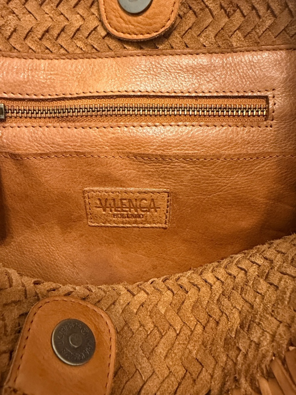Vilenca Holland Woven leather Tote Bag in Brown - Picture 5 of 5